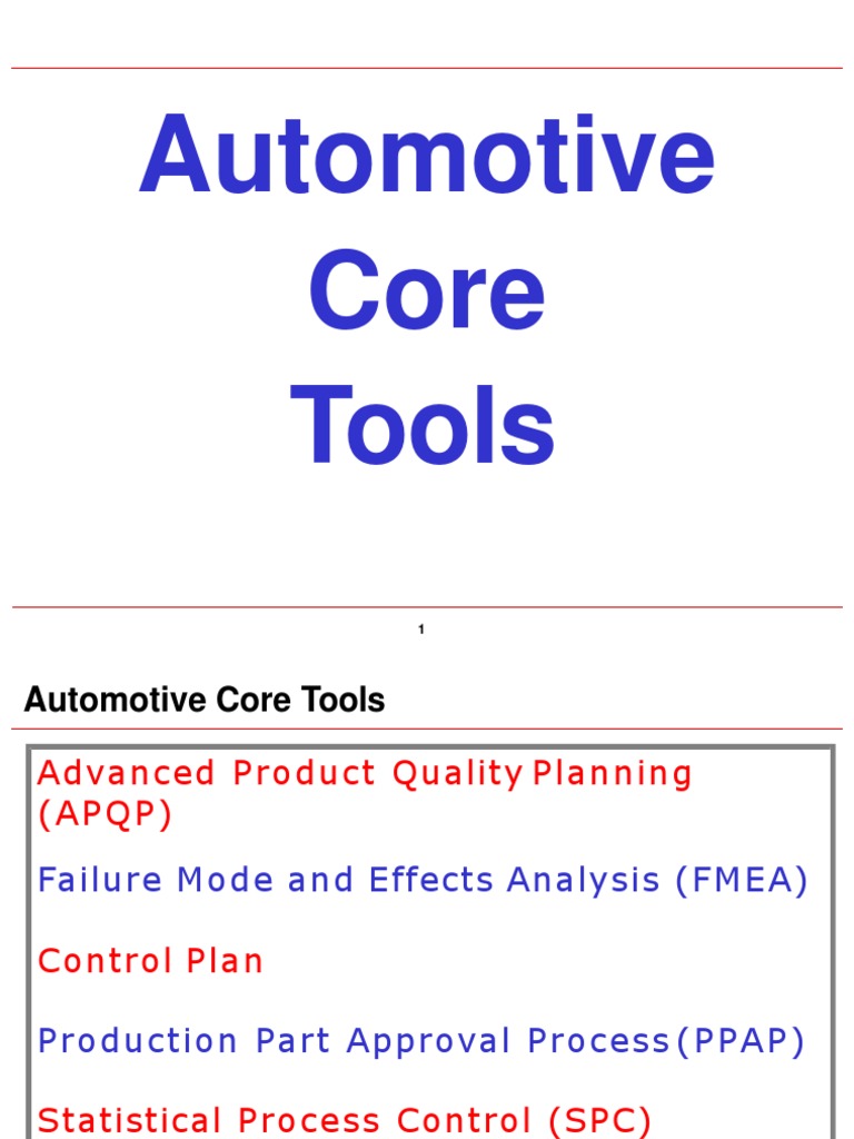 Automotive Core Tools PDF Business Analysis