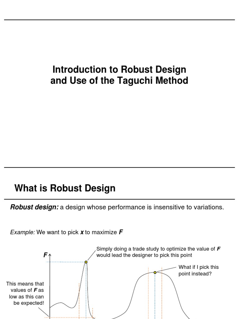 Introduction To Robust Design and Use of The Taguchi Method | PDF ...