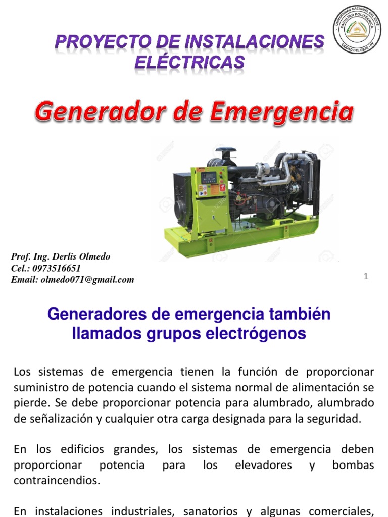 Instalación de Generadores