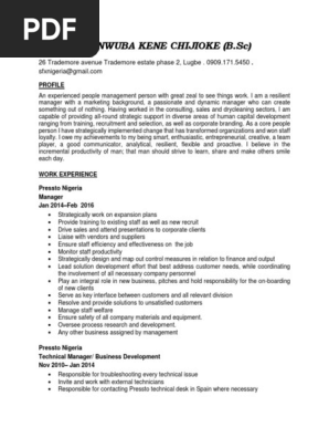 Sample CV.