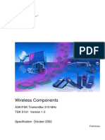 Wireless Components: Ask/Fsk Transmitter 315 MHZ TDK 5101 Version 1.0