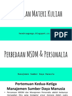 Perbedaan MSDMPersonalia