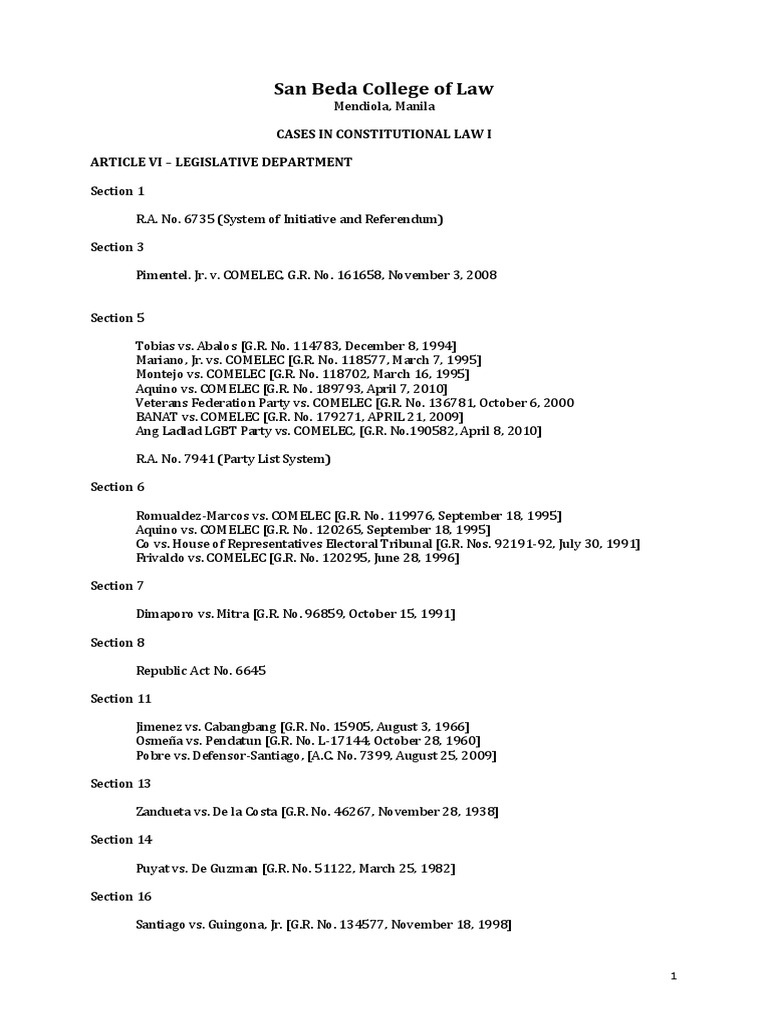 2019 Constitutional Law I ARTICLE 6 & 7 | PDF | Commission On Elections ...