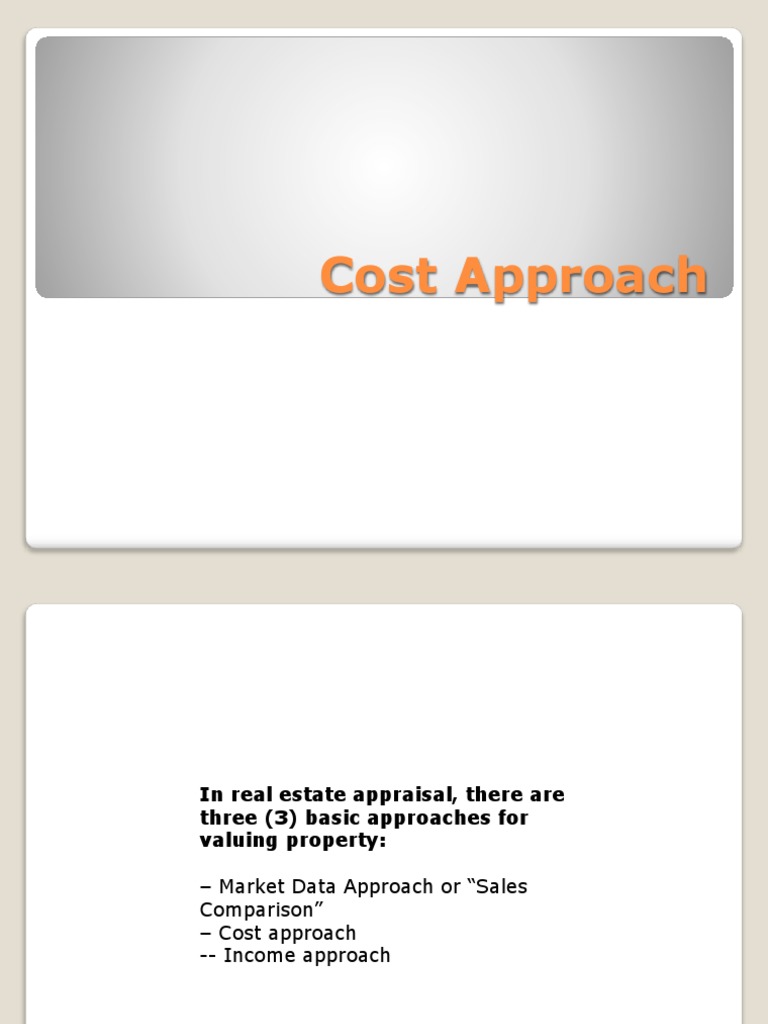 Cost Approach PDF Real Estate Appraisal Depreciation