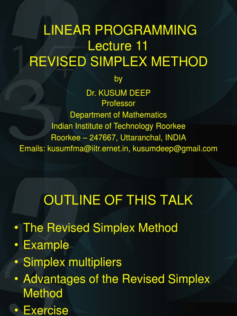 Simplex Method (LINEAR PROGRAMMING) | PDF | Mathematics Of Computing ...