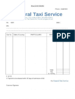 General Taxi Service Receipt Example