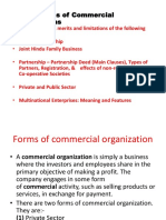 Unit 2: Forms of Commercial Organizations: Meaning, Features, Merits and Limitations of The Following Forms