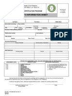 Applicant'S Information Sheet: Nurse Certification Program