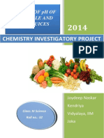 Chemistry Investigatory Project: Analysis of PH of Vegetable and Fruit Juices