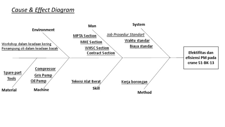 Cause & Effect Diagram: System Man Environment | PDF