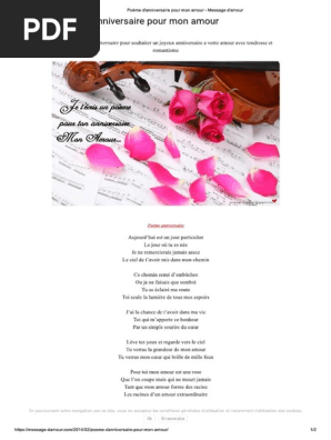 Poeme D Anniversaire Pour Mon Amour Message D Amour