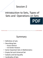 Session-2 Introduction To Sets, Types of Sets and Operations On Sets