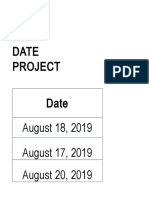 TO Date Project Date August 18, 2019 August 17, 2019 August 20, 2019