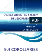 Object Oriented System Development: Presented by Abitha.D 1 M.SC - CS (SF)