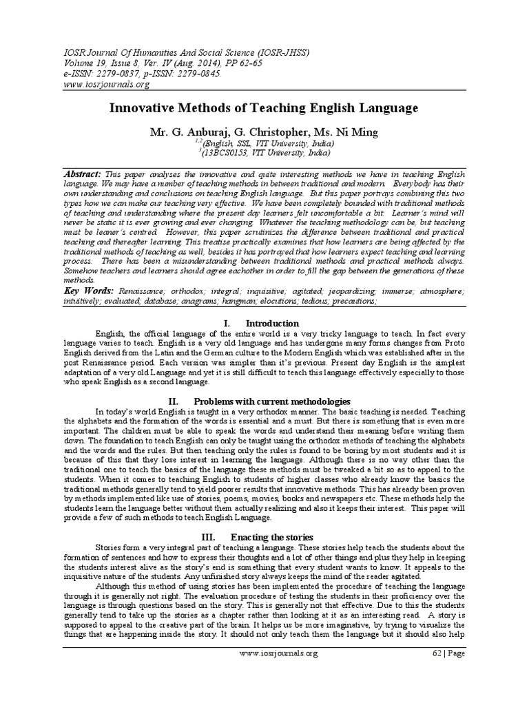 1 Innovative Methods Of Teaching English Language Pdf Download Free