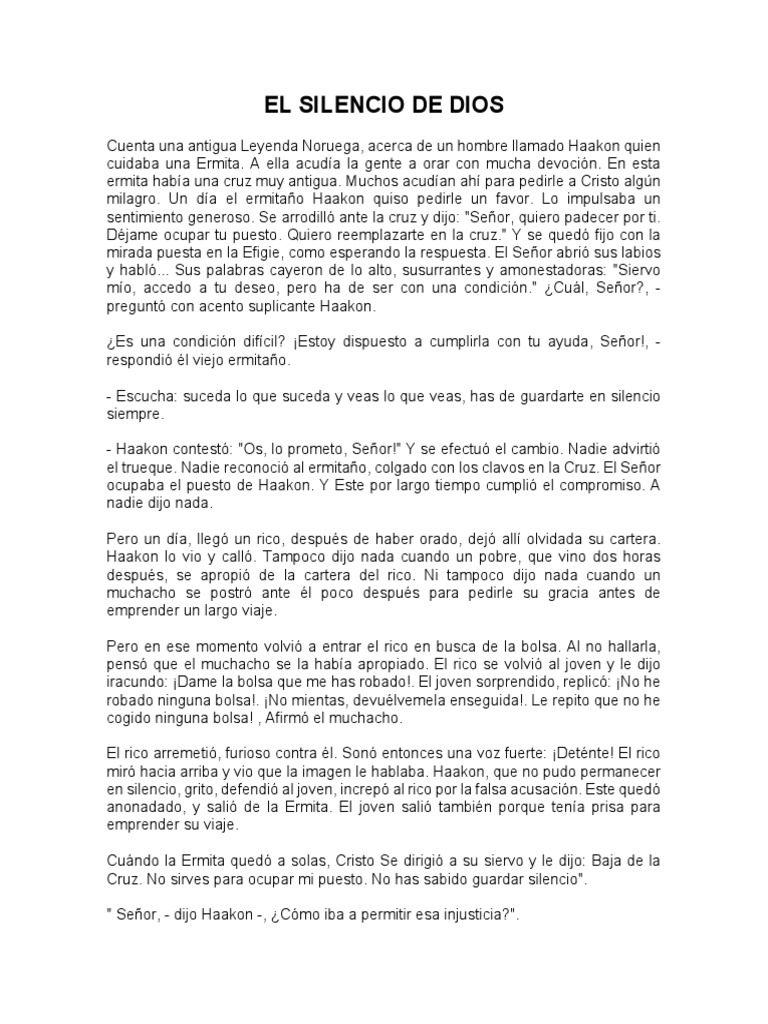 El Silencio de Dios | PDF | Dios | Cristo (título)