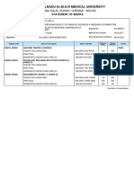 Tamilnadu Medical University Statement of Marks for Monica Sri