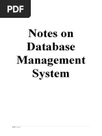 Notes On Database Management System