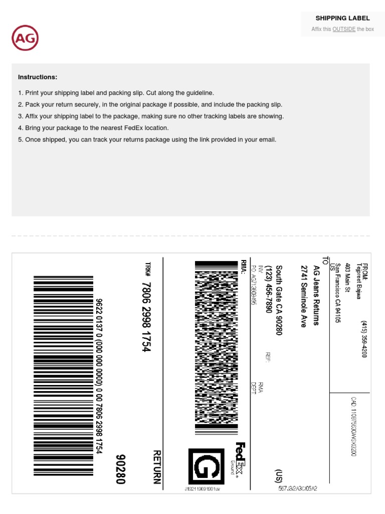 FedEx Shipping and Packing Instructions | PDF