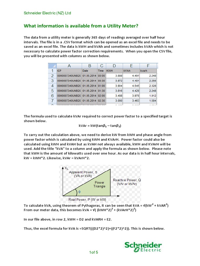 How To Calculate Power Factor Correction Requirements From Utility