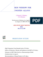 Design Window For Tungsten Alloys