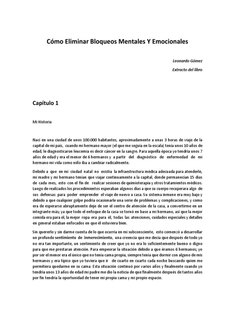 Cómo Eliminar Bloqueos Mentales Y Emocionales | PDF | Mente | Cáncer