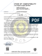 Organic Inputs Compatibility Confirmation