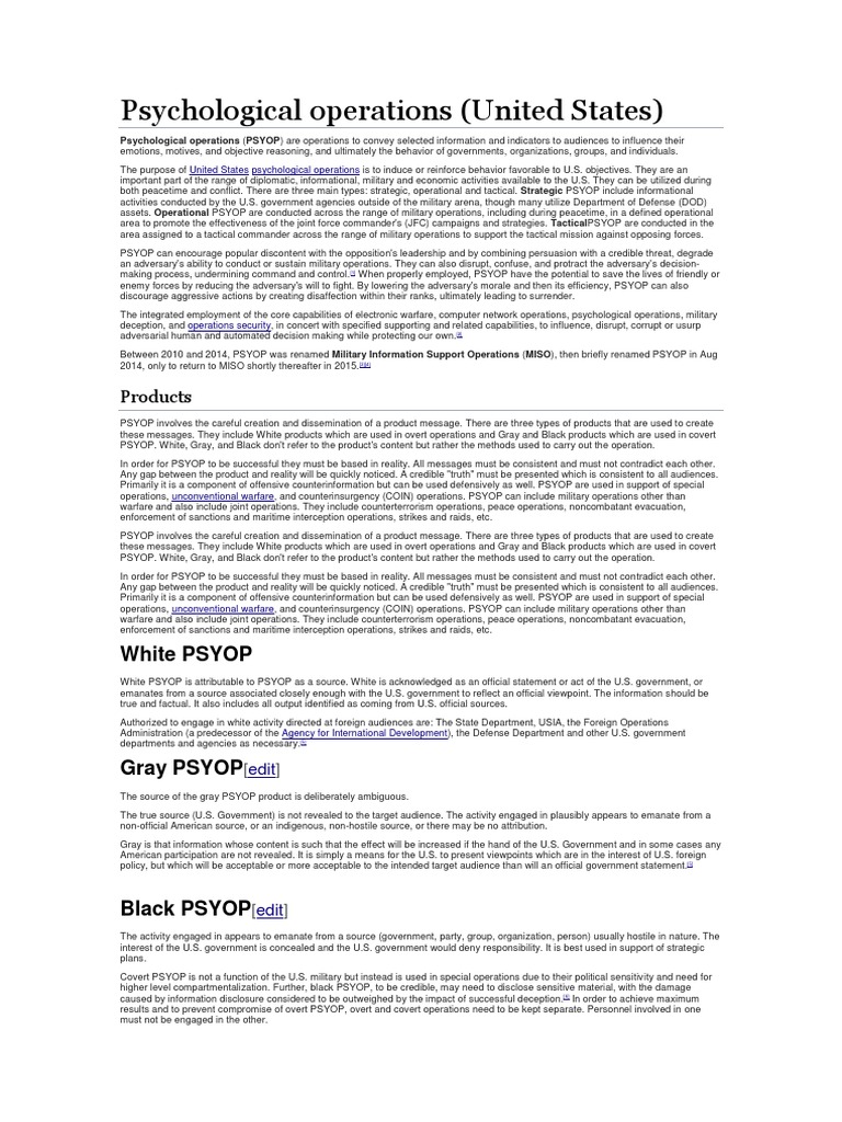 Operaciones Psicologicas (PSYOP) - Bilingue | PDF | Korean War | United ...