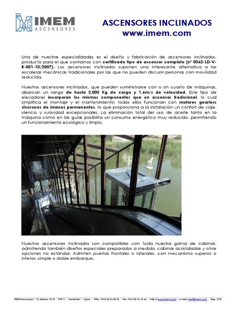 Ascensores Inclinados | PDF | Ascensor | Calidad (comercial)