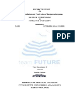 Project Report on Design, Installation and Fabrication of Reciprocating Pump