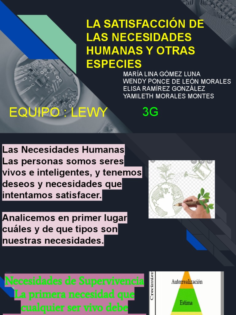 3G LEWY Las Satisfacciones de Las Necesidades Humanas Por