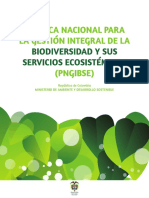 Política Nacional para la gestión de la biodiversidad Colombia