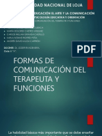 Formas de Comunicación Del Terapeuta y Funciones