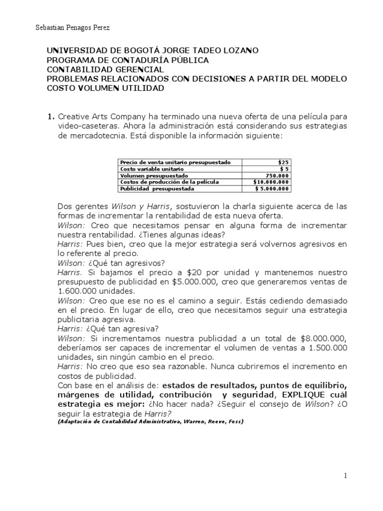 Toma de Decisiones Contabilidad Gerencial | PDF | Presupuesto ...