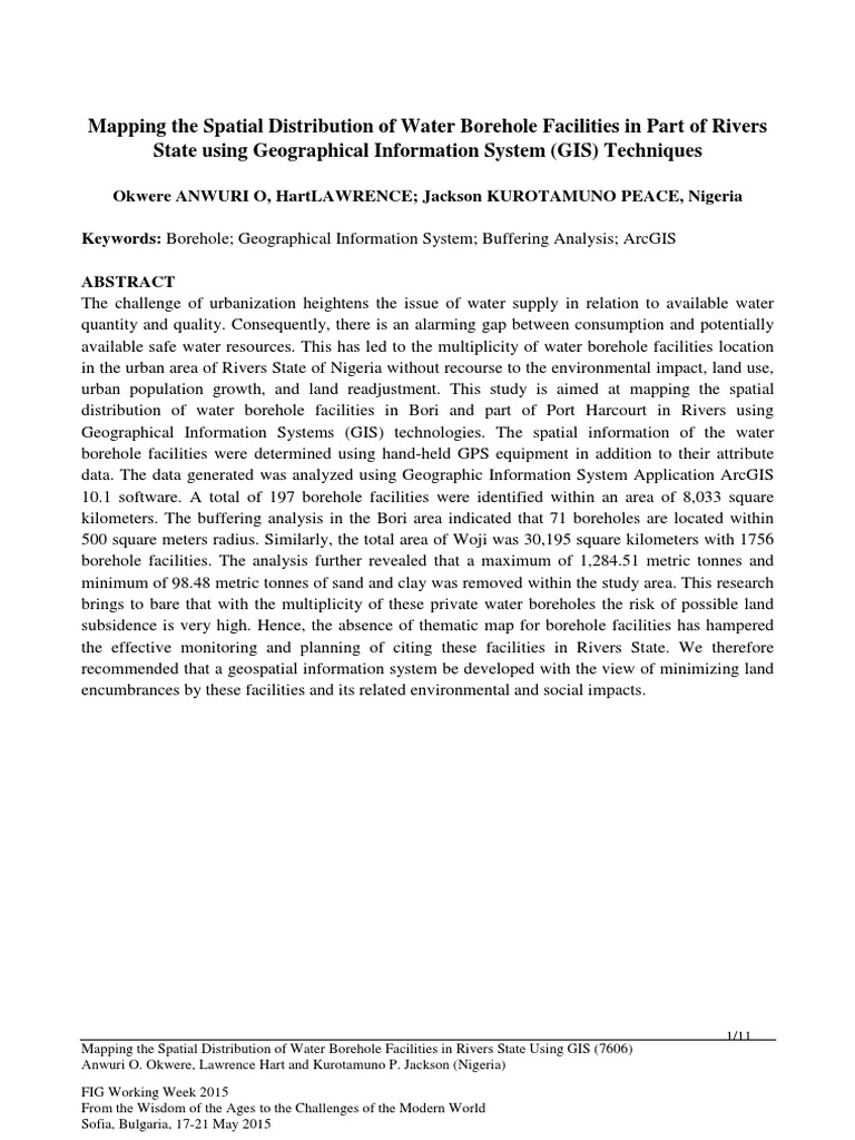 GIS Mapping of Water Boreholes in Rivers | PDF | Geographic Information ...