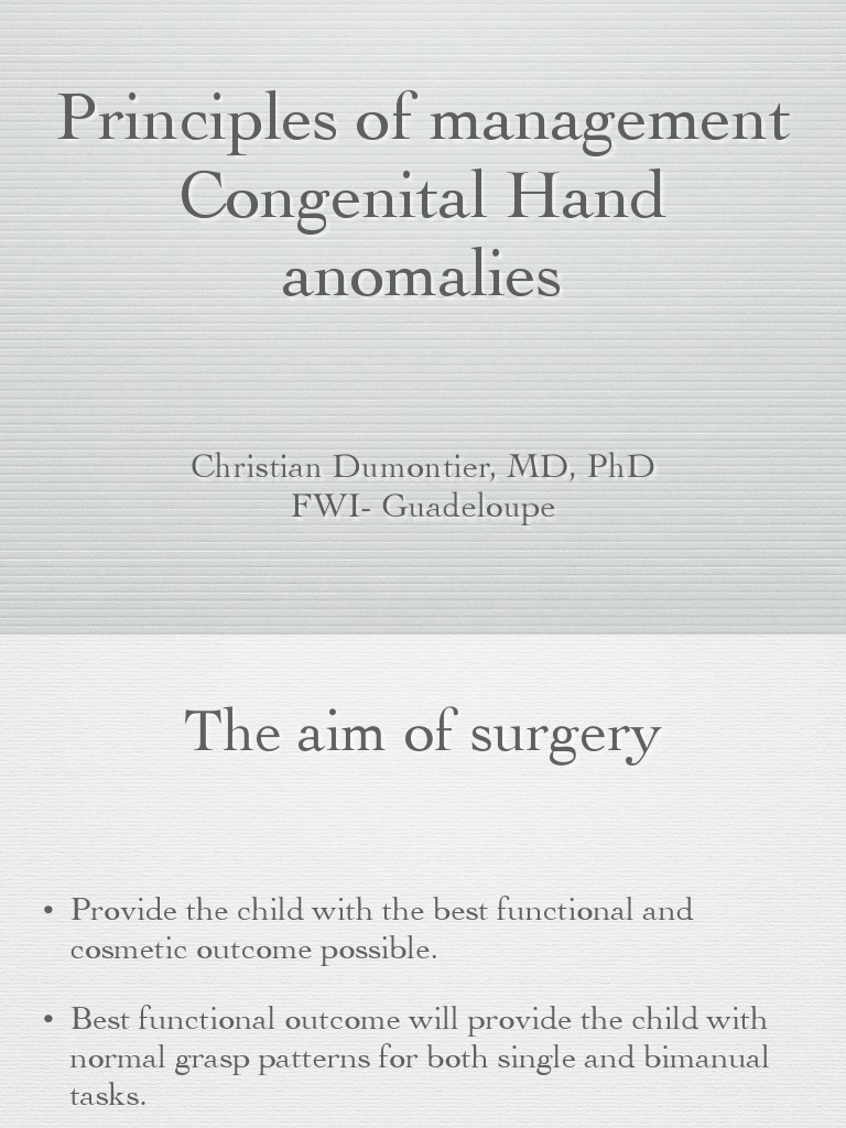 Management of Congenital Hand Anomalies | PDF | Medical Specialties ...