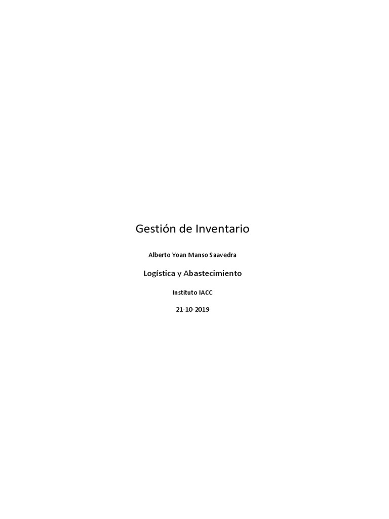 Mejora en la Gestión de Inventario | PDF | Gestión de la cadena de ...