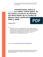 Diego Born (2009) - Las Representaciones Sobre La Dictadura Militar (1976-1983) - en Los Textos Escolares de Historia Del Nivel Medio de La (..)
