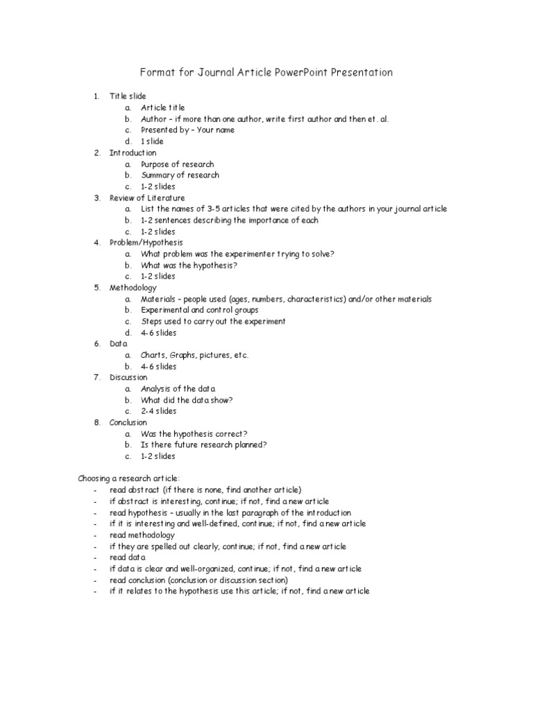 Journal Article Presentation Format | PDF | Experiment | Scientific Method