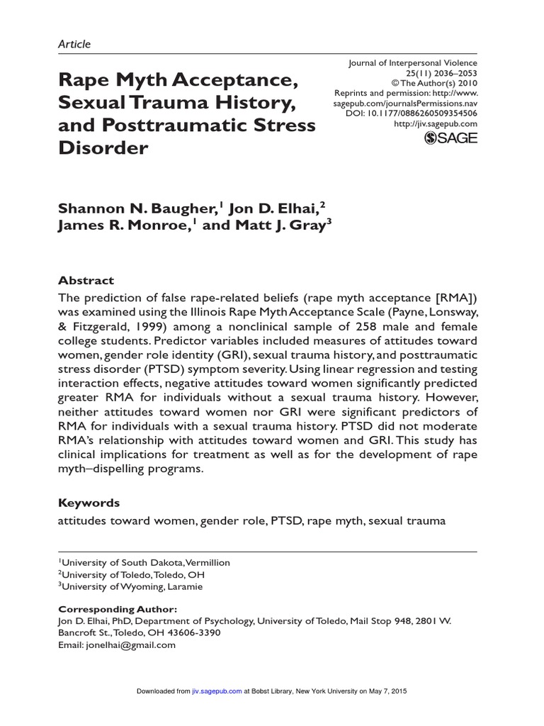 Rape Myths | PDF | Rape | Psychological Trauma