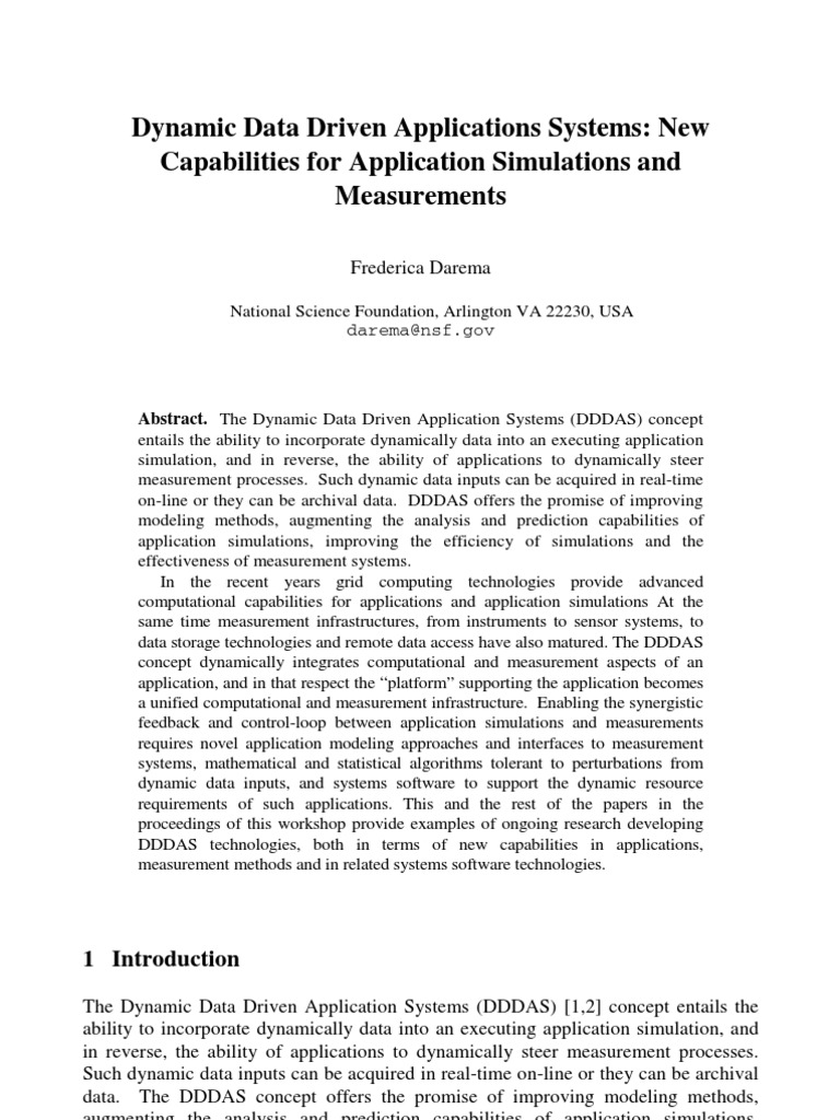 Dynamic Data Driven Applications Systems: New Capabilities For ...