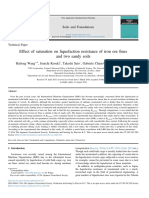 Effect of Saturation On Liquefaction Resistance of Iron Ore Fines and Two Sandy Soils