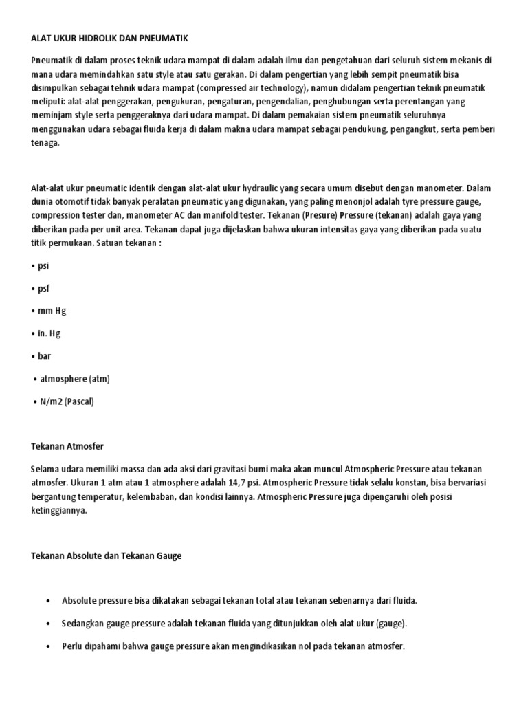 Alat Ukur Hidrolik Dan Pneumatik