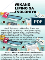 Wikang Filipino Sa Teknolohiya