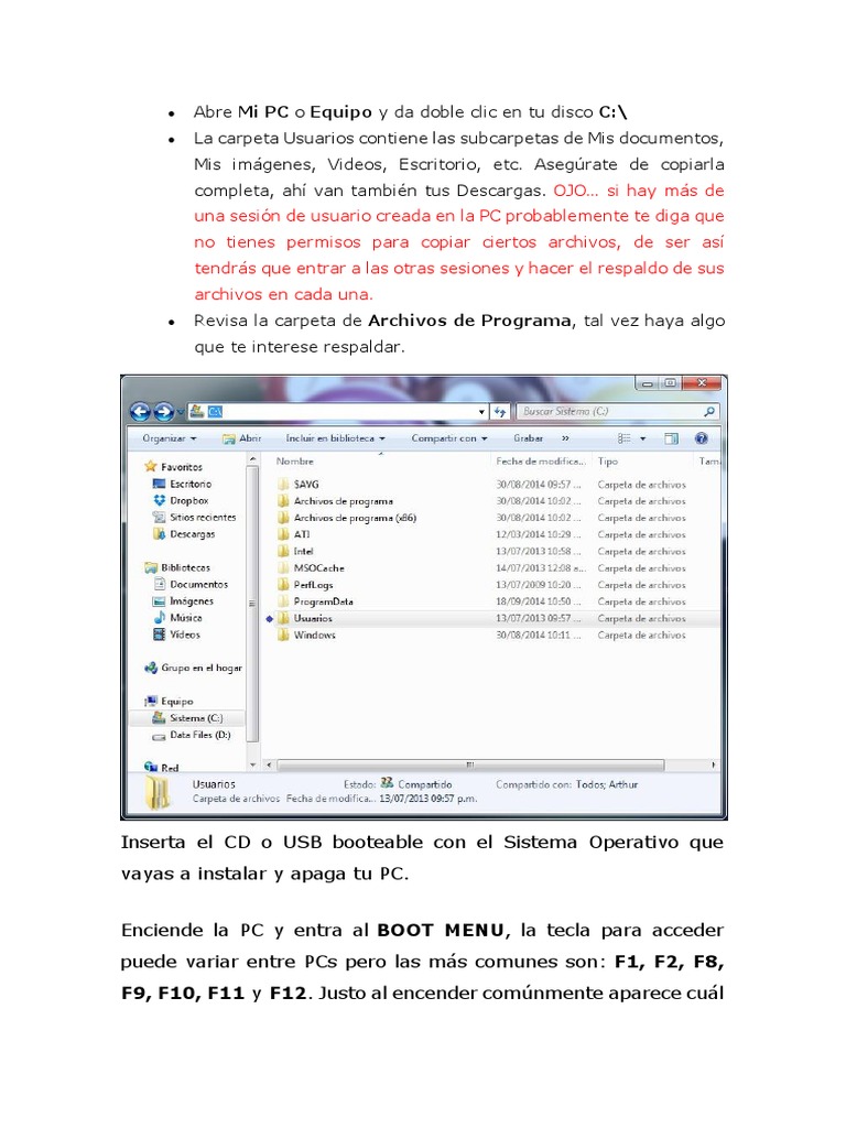 Guía para formatear PC con Windows | PDF | Microsoft Windows | Point ...