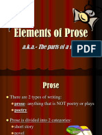 Elements of Prose: A.k.a.-The Parts of A Story