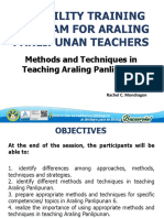 Methods and Techniques in Teaching Araling Panlipunan