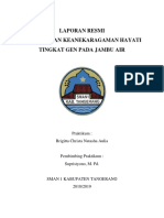 LAPORAN RESMI PENGAMATAN KEANEKARAGAMAN HAYATI TINGKAT GEN PADA JAMBU AIR by Brigitta C.  