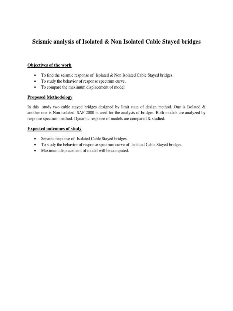 Seismic Analysis of Cable Stayed Bridges | PDF | Science & Mathematics ...
