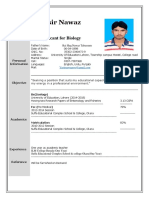 Yasir Nawaz: Applicant For Biology